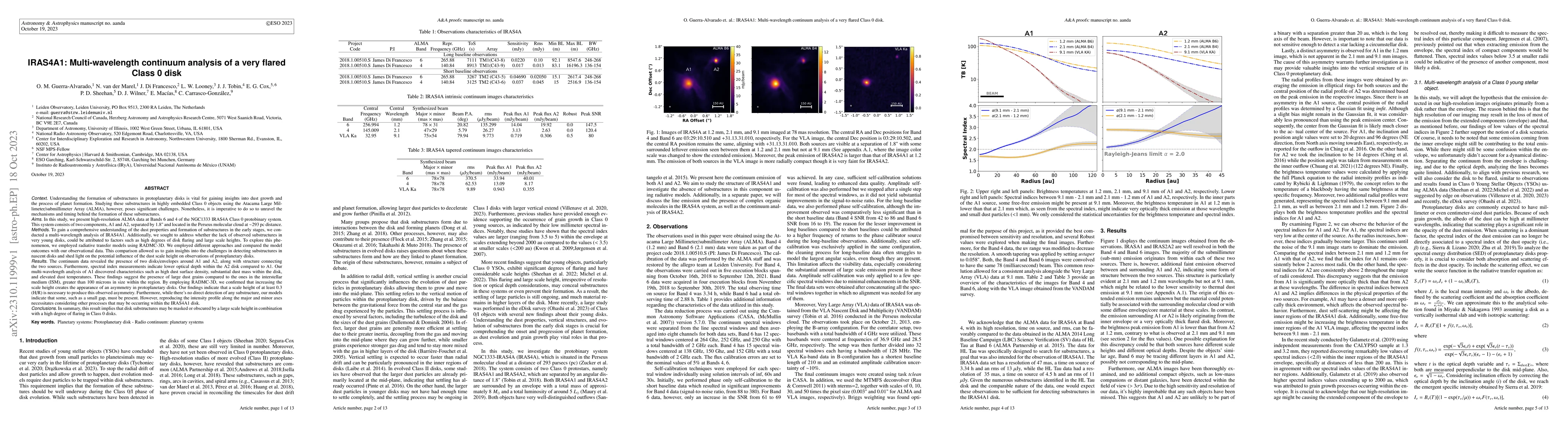 Thumbnail for IRAS4A1: Multi-wavelength continuum analysis of a very flared Class 0
  disk