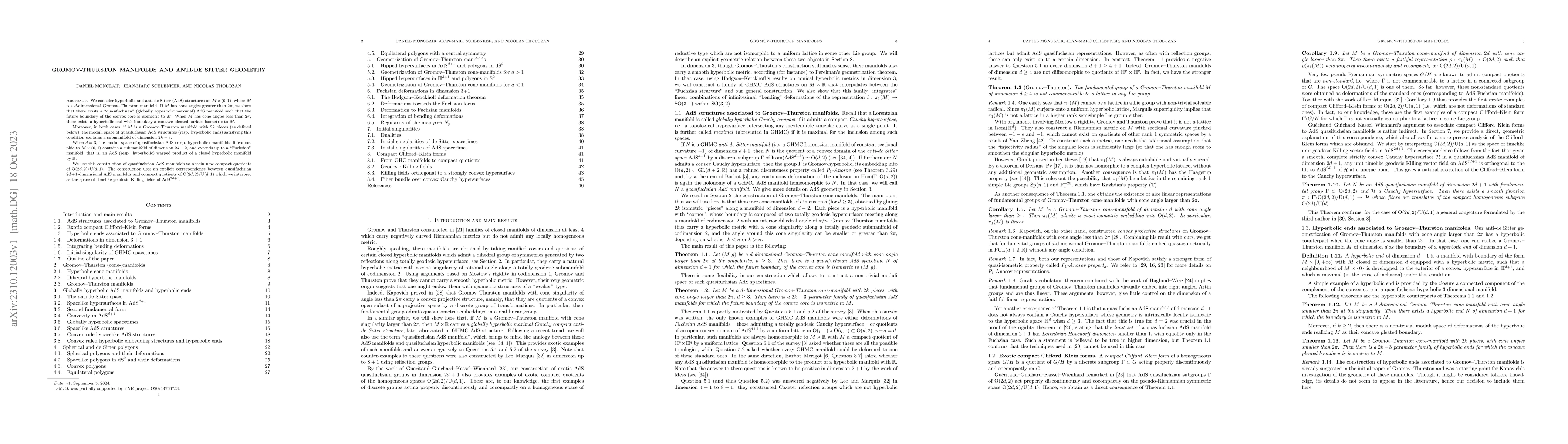 Thumbnail for Gromov-Thurston manifolds and anti-de Sitter geometry