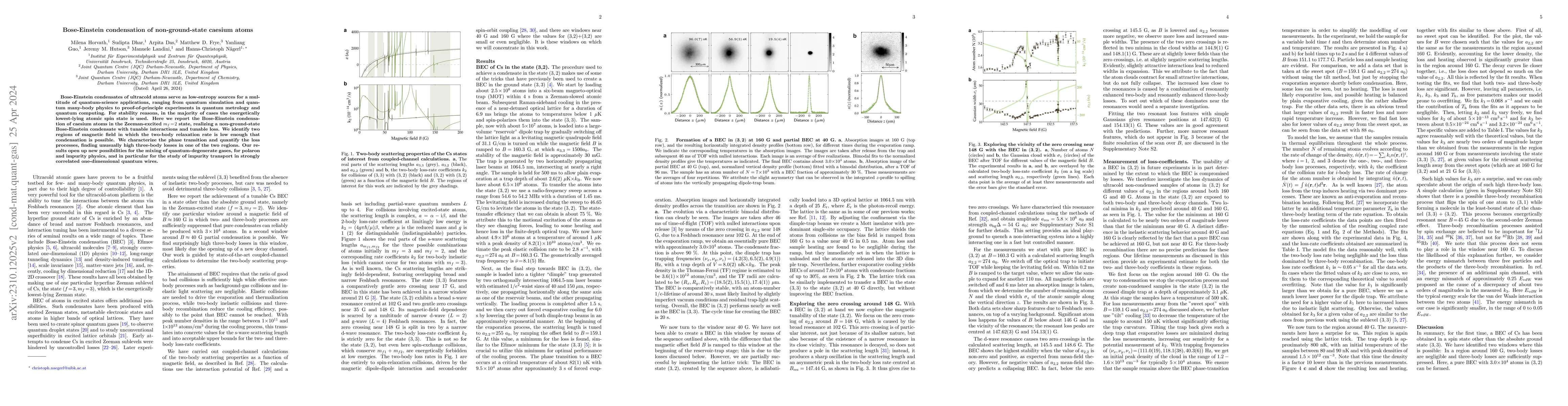 Thumbnail for Bose-Einstein condensation of non-ground-state caesium atoms