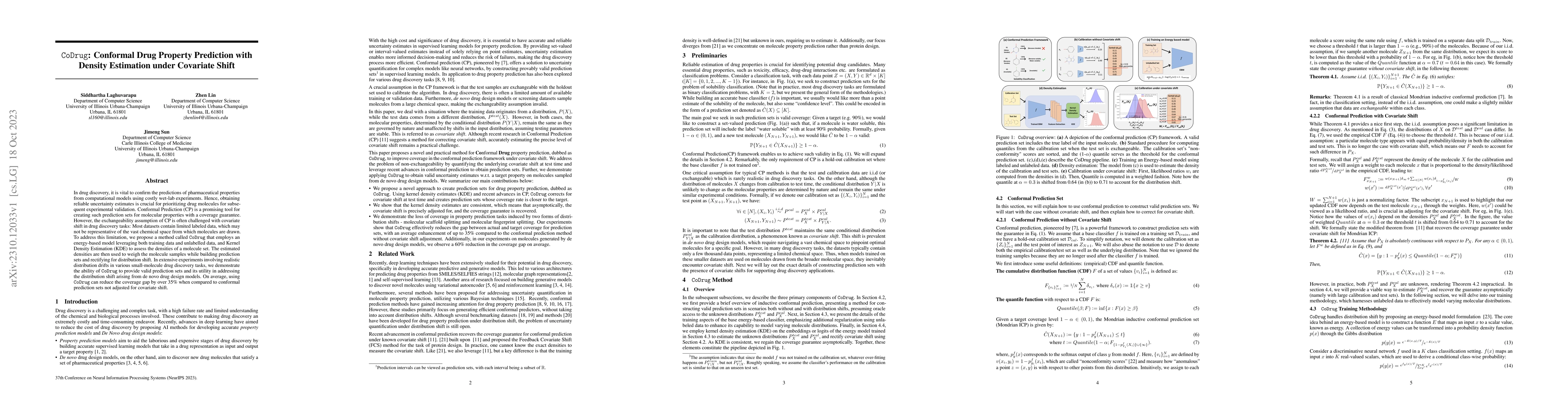 Thumbnail for Conformal Drug Property Prediction with Density Estimation under
  Covariate Shift