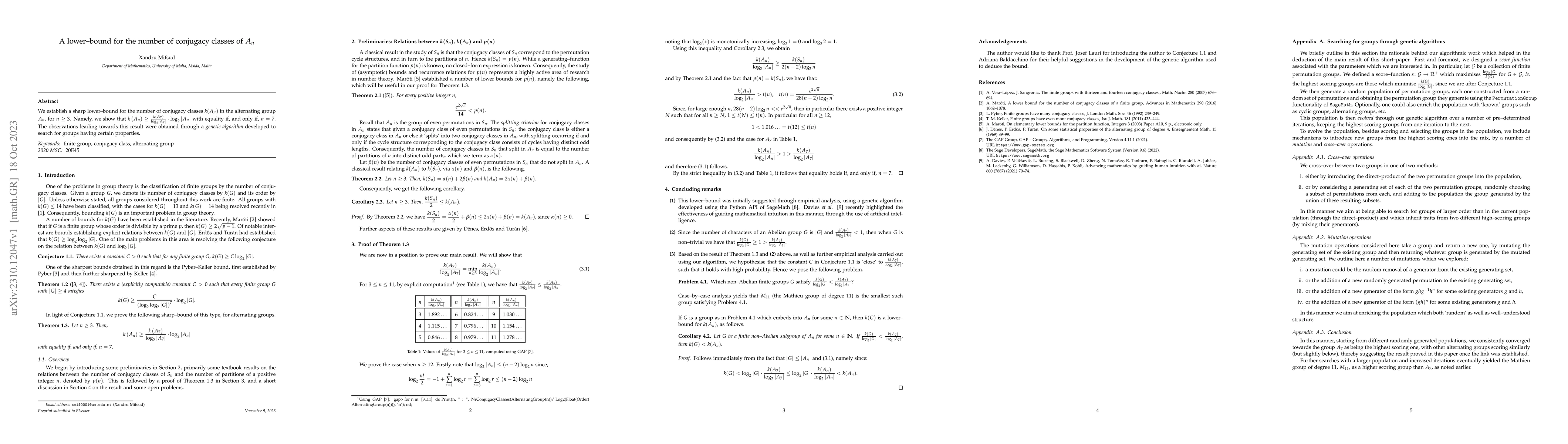 Thumbnail for A lower-bound for the number of conjugacy classes of $A_n$