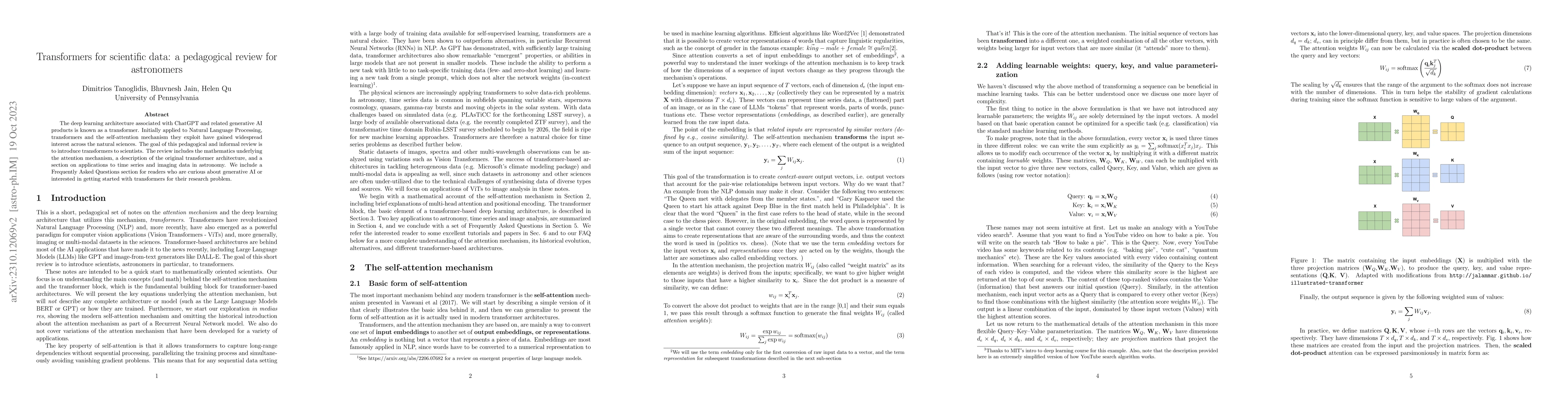 Thumbnail for Transformers for scientific data: a pedagogical review for astronomers