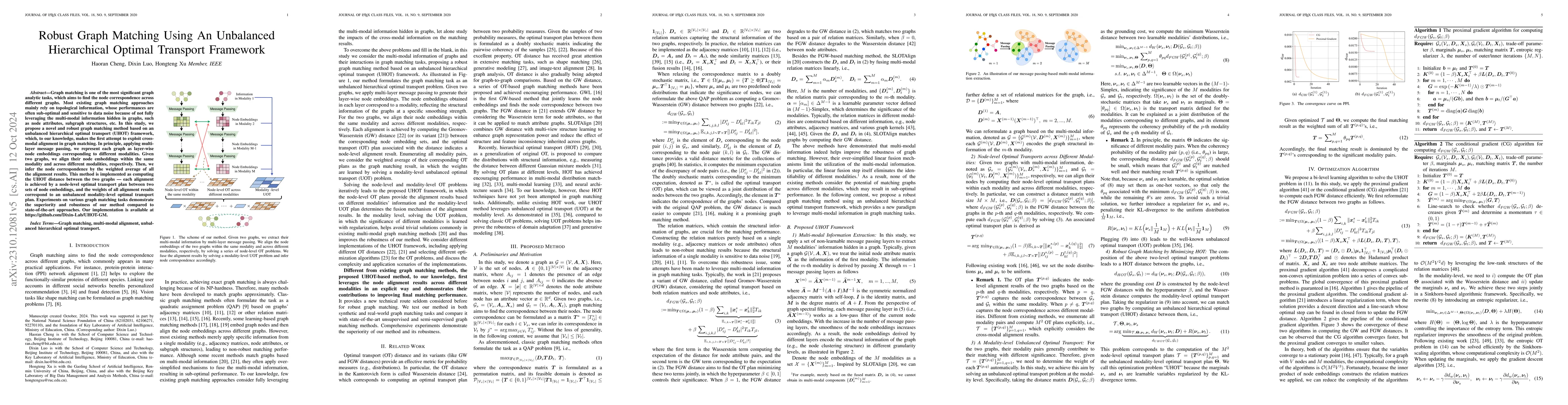 Thumbnail for Robust Graph Matching Using An Unbalanced Hierarchical Optimal Transport
  Framework