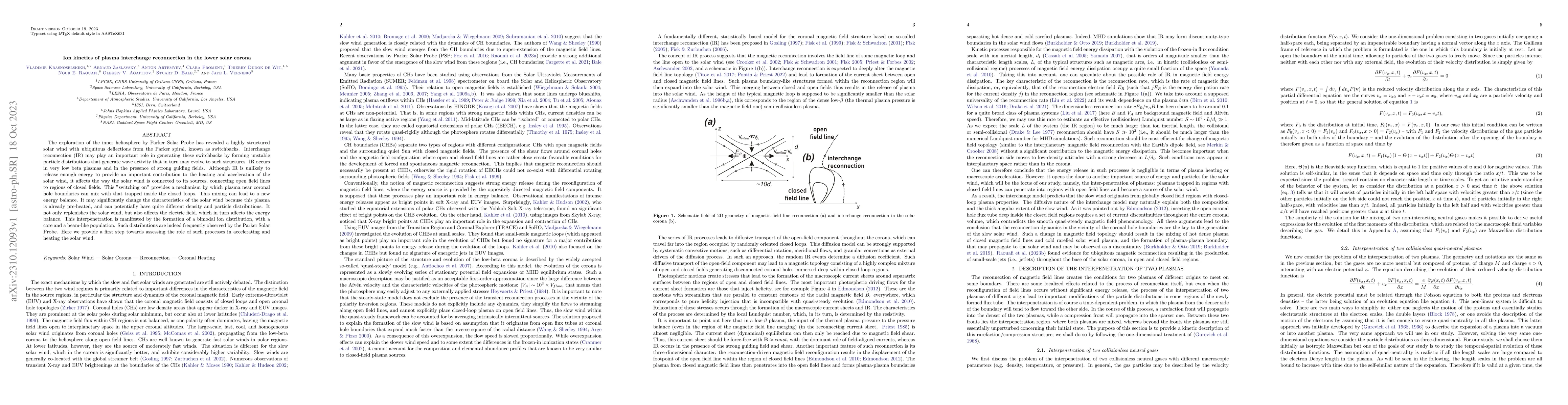Thumbnail for Ion kinetics of plasma interchange reconnection in the lower solar
  corona