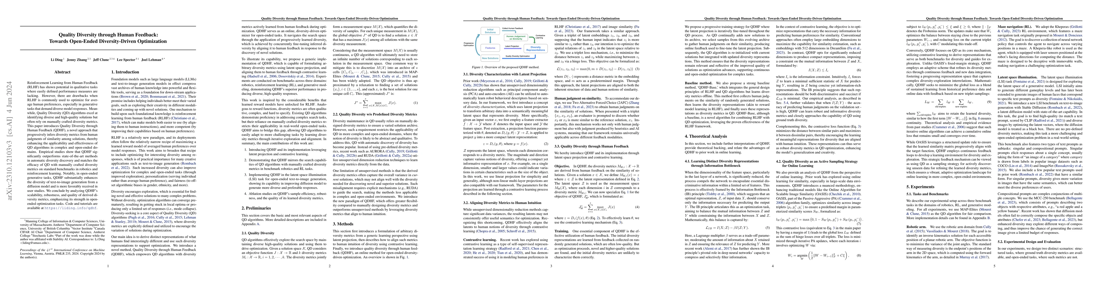 Thumbnail for Quality Diversity through Human Feedback: Towards Open-Ended
  Diversity-Driven Optimization