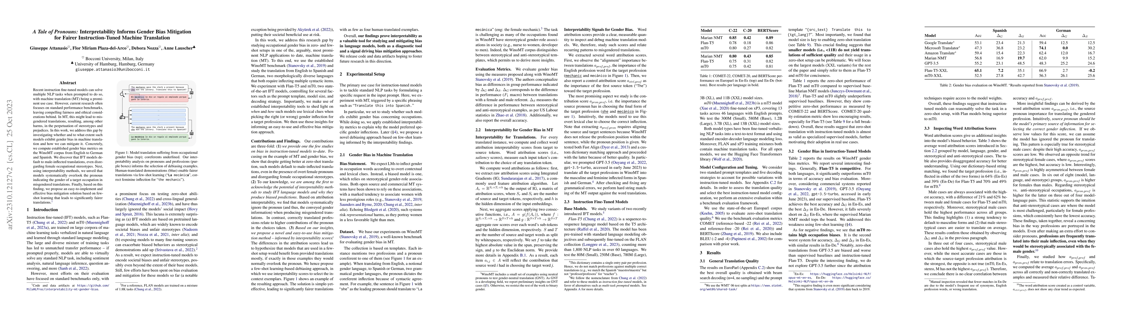 Thumbnail for A Tale of Pronouns: Interpretability Informs Gender Bias Mitigation for
  Fairer Instruction-Tuned Machine Translation