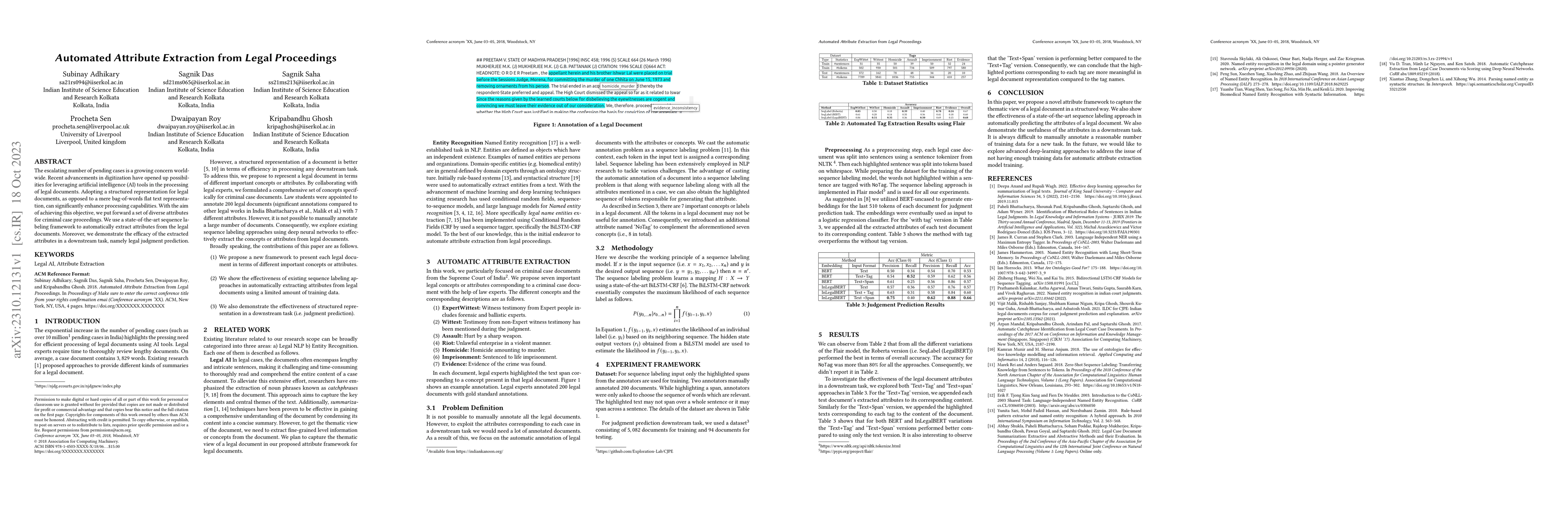Thumbnail for Automated Attribute Extraction from Legal Proceedings