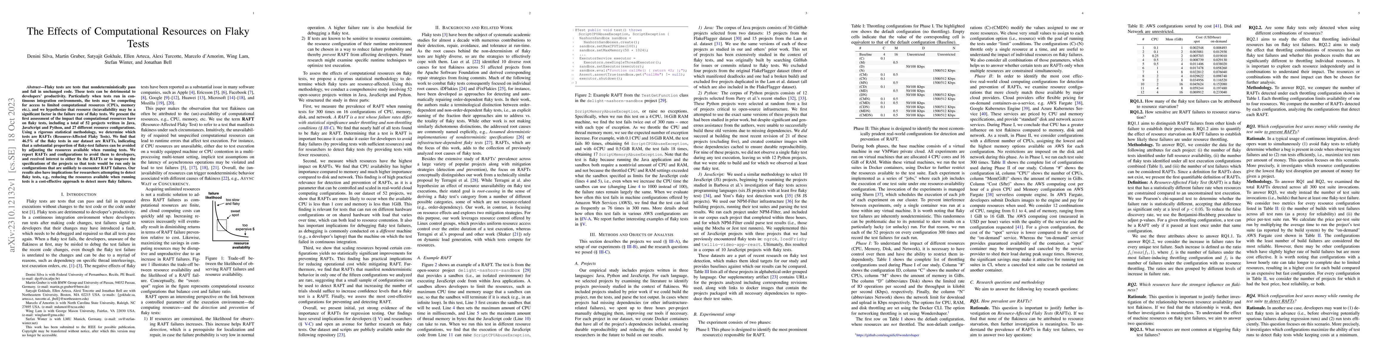 Thumbnail for The Effects of Computational Resources on Flaky Tests