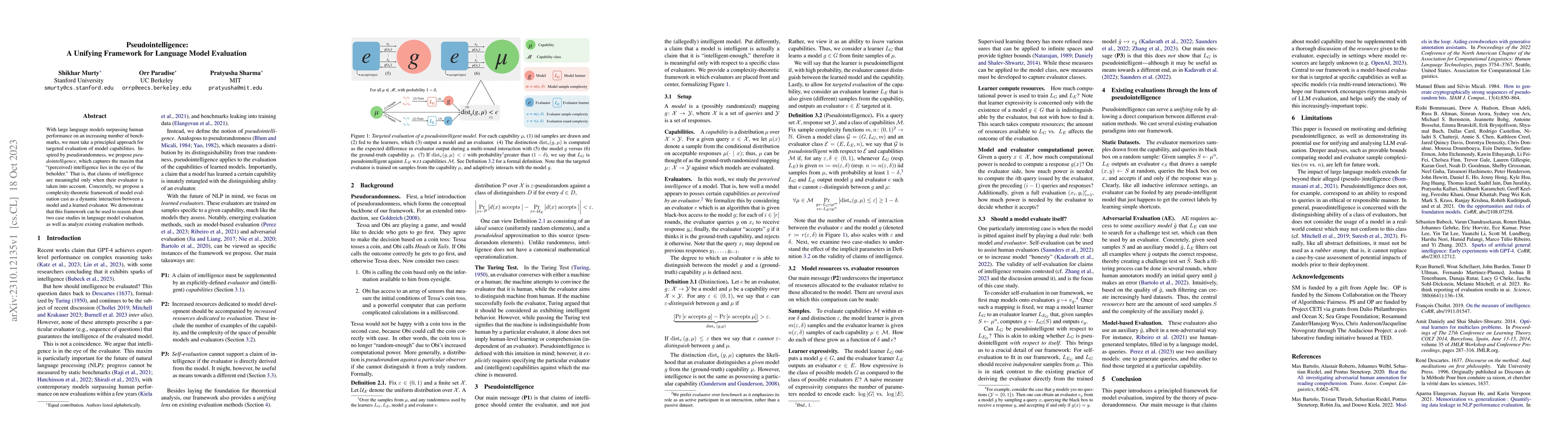 Thumbnail for Pseudointelligence: A Unifying Framework for Language Model Evaluation