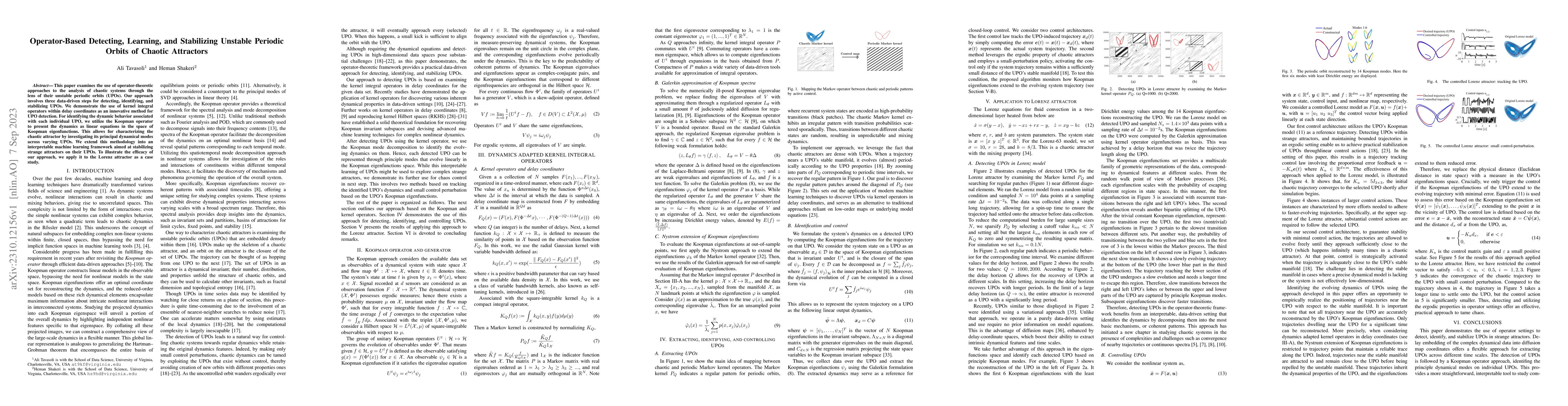Thumbnail for Operator-Based Detecting, Learning, and Stabilizing Unstable Periodic
  Orbits of Chaotic Attractors