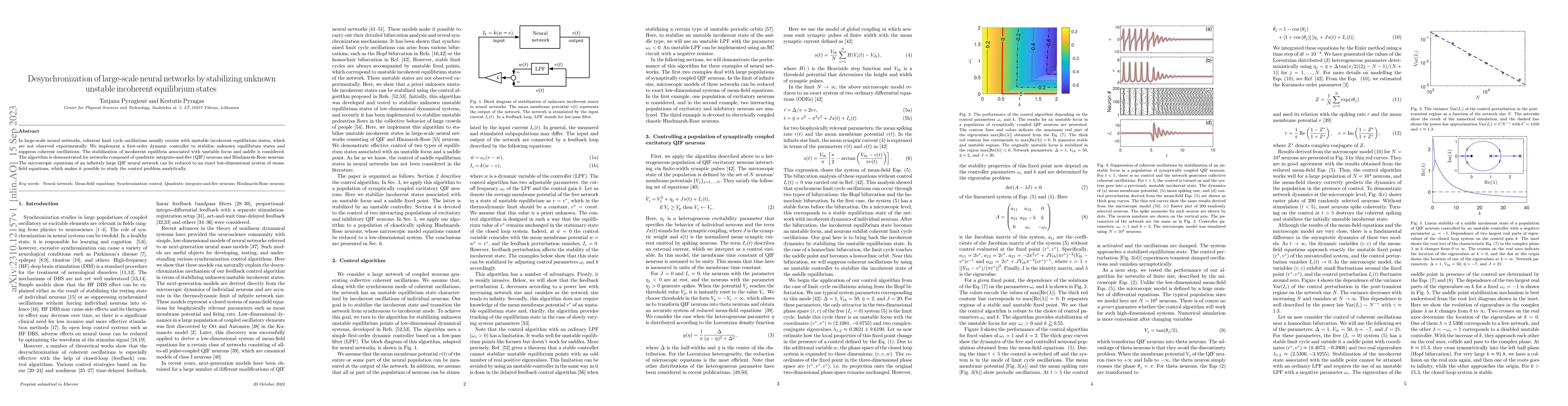 Thumbnail for Desynchronization of large-scale neural networks by stabilizing unknown
  unstable incoherent equilibrium states