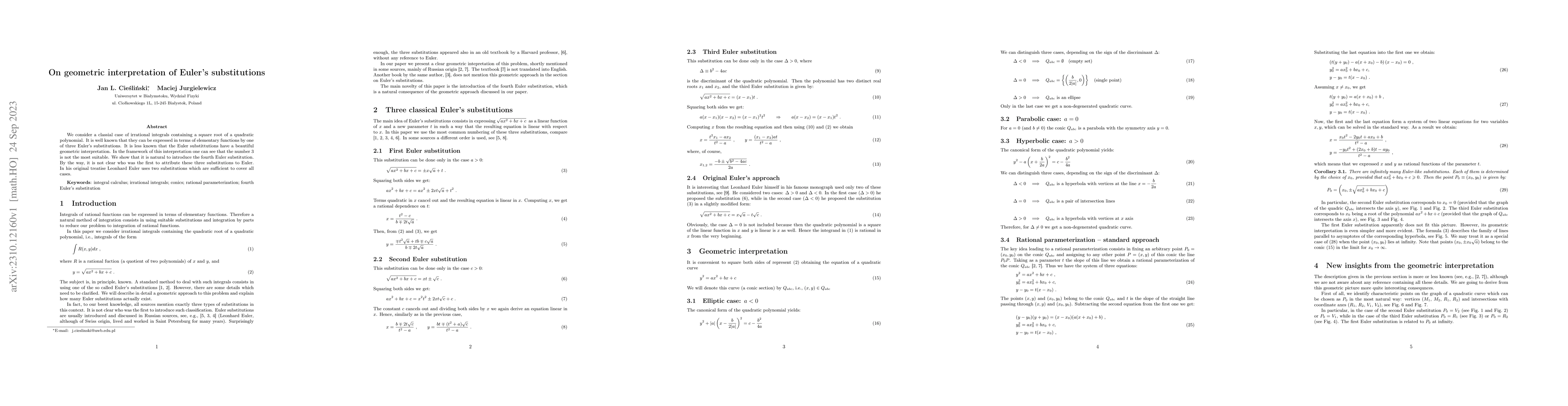 Thumbnail for On geometric interpretation of Euler's substitutions