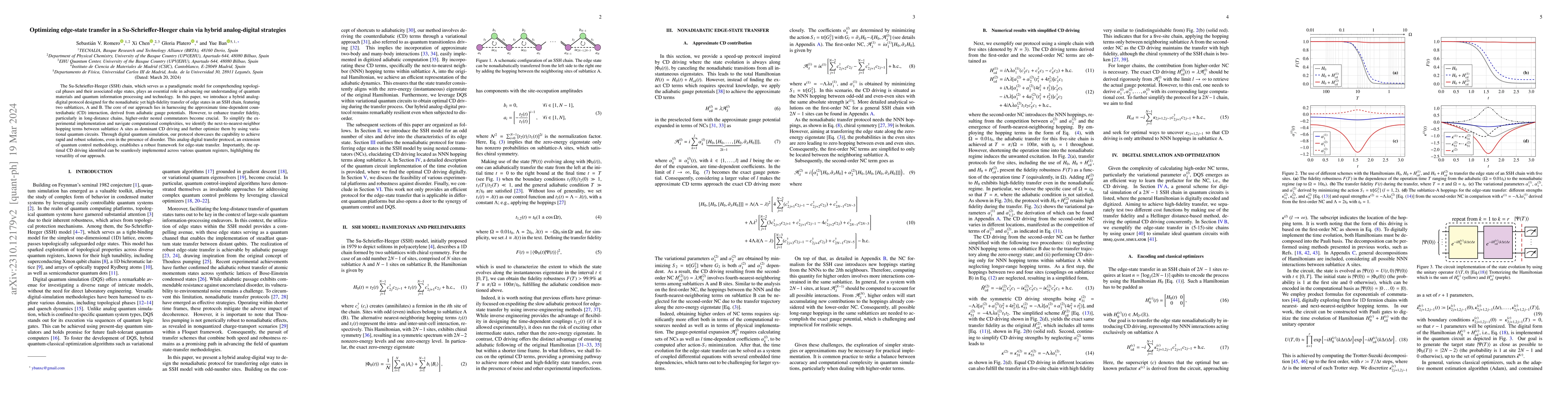 Thumbnail for Optimizing edge state transfer in a Su-Schrieffer-Heeger chain via
  hybrid analog-digital strategies
