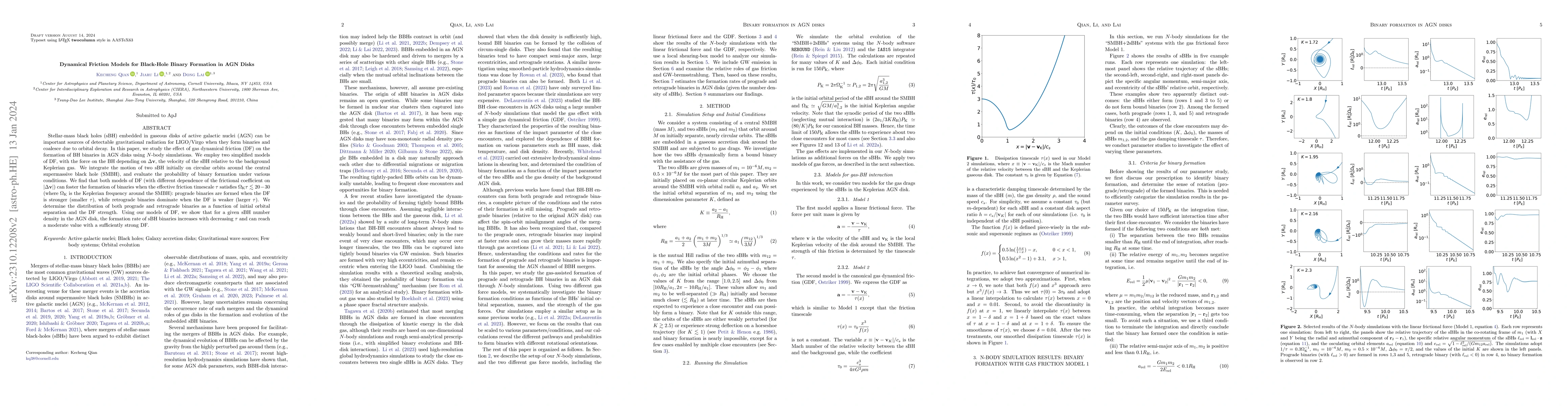 Thumbnail for Dynamical Friction Models for Black-Hole Binary Formation in AGN Disks