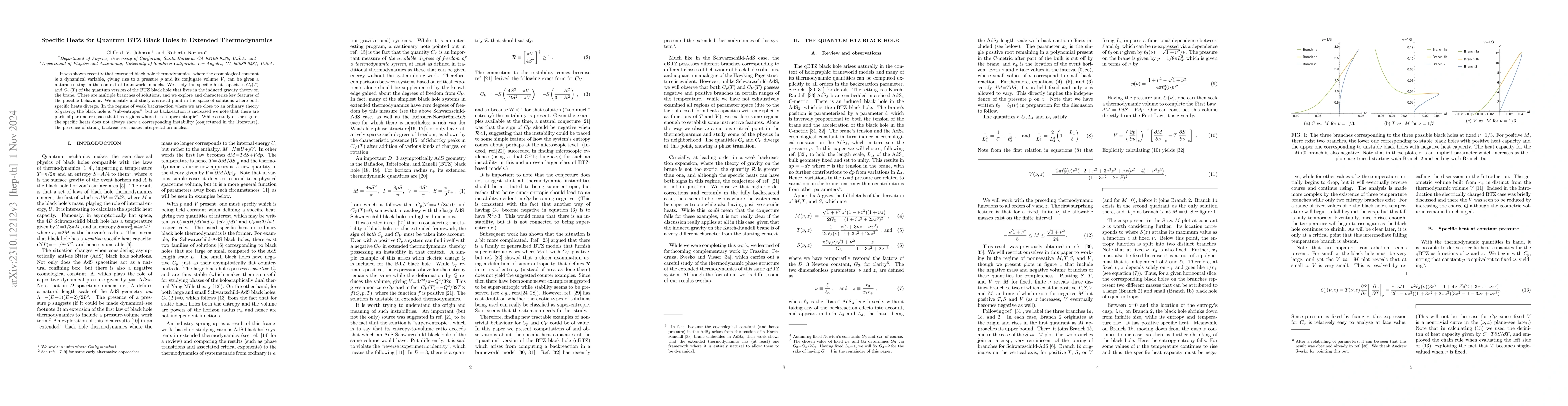 Thumbnail for Specific Heats for Quantum BTZ Black Holes in Extended Thermodynamics