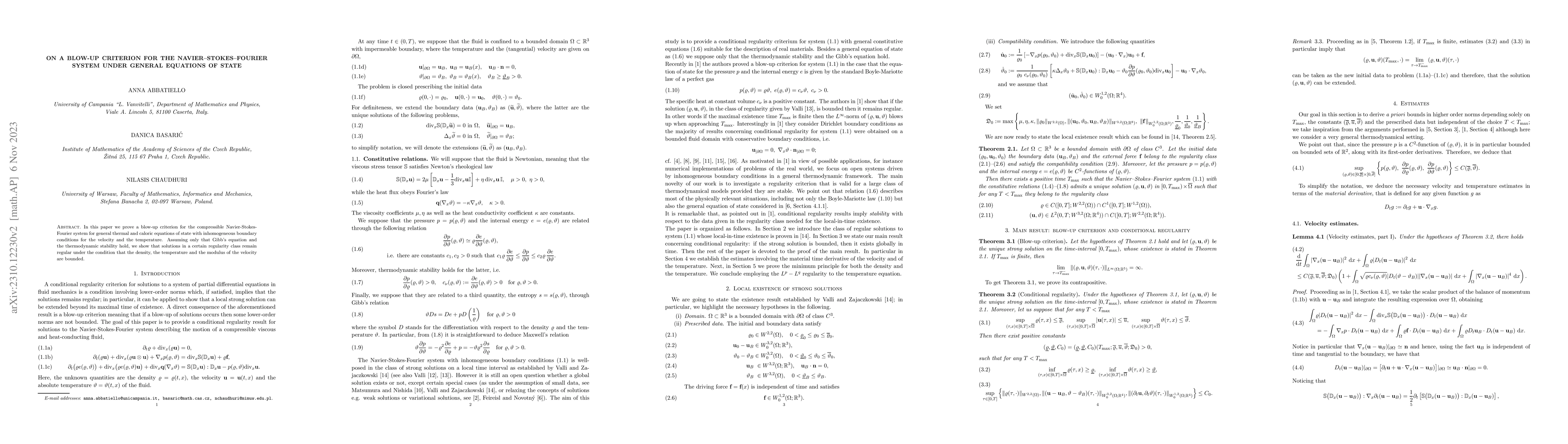 Thumbnail for On a blow-up criterion for the Navier-Stokes-Fourier system under
  general equations of state