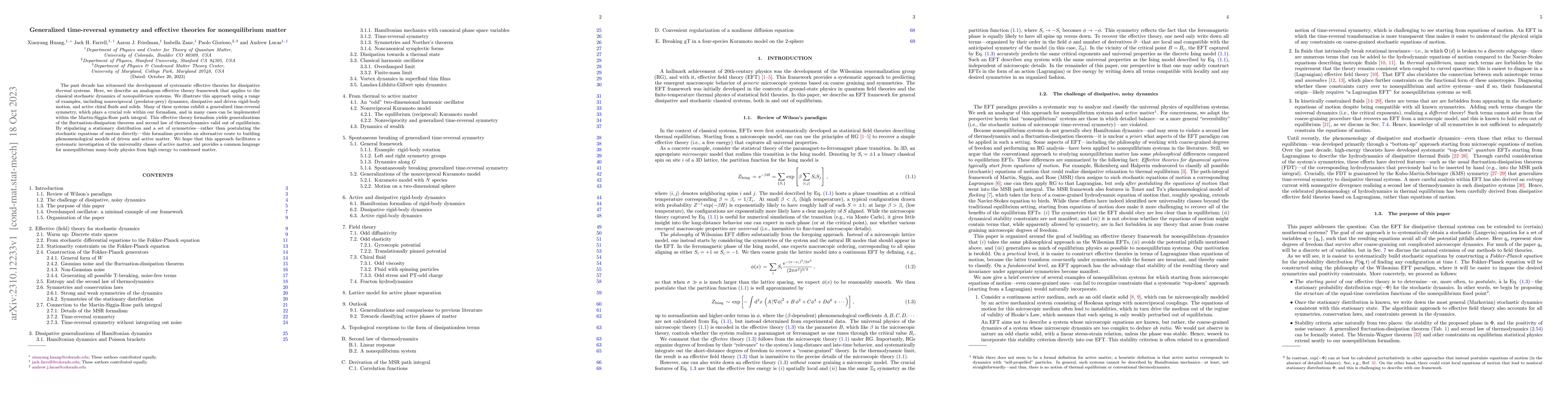 Thumbnail for Generalized time-reversal symmetry and effective theories for
  nonequilibrium matter