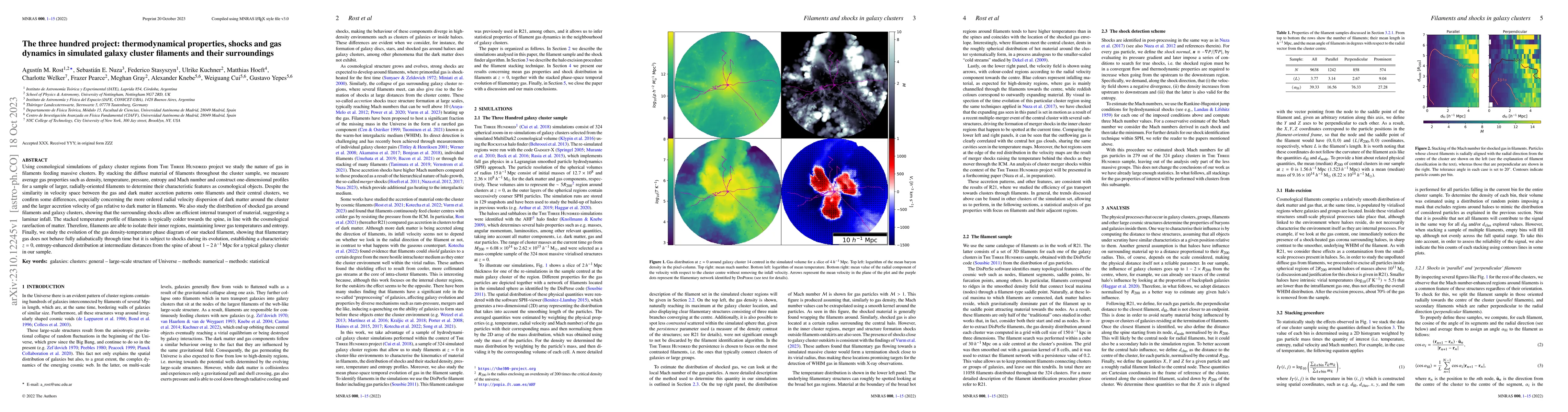 Thumbnail for The three hundred project: thermodynamical properties, shocks and gas
  dynamics in simulated galaxy cluster filaments and their surroundings