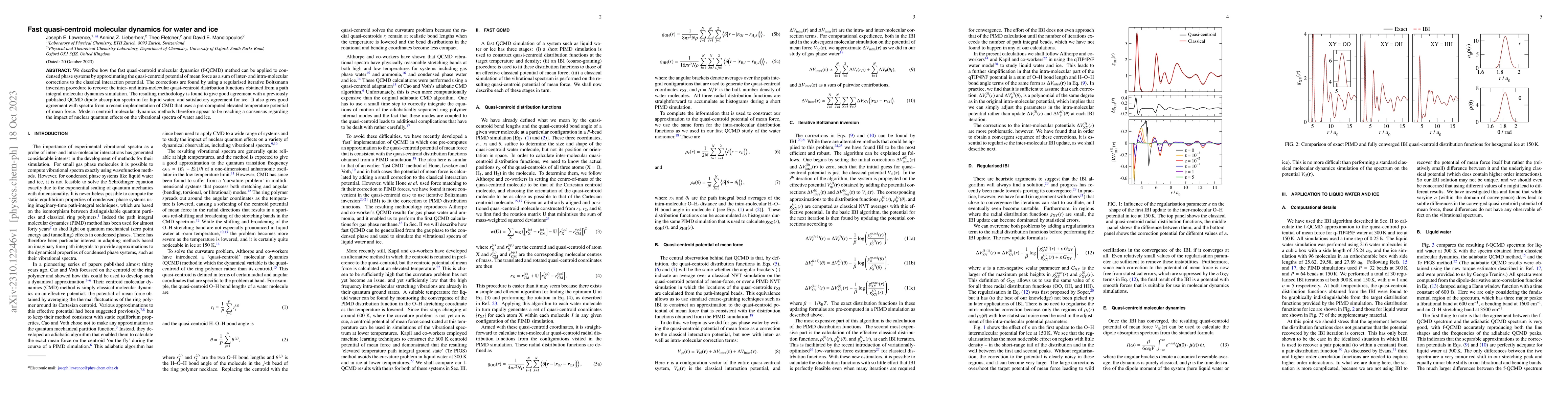 Thumbnail for Fast quasi-centroid molecular dynamics for water and ice