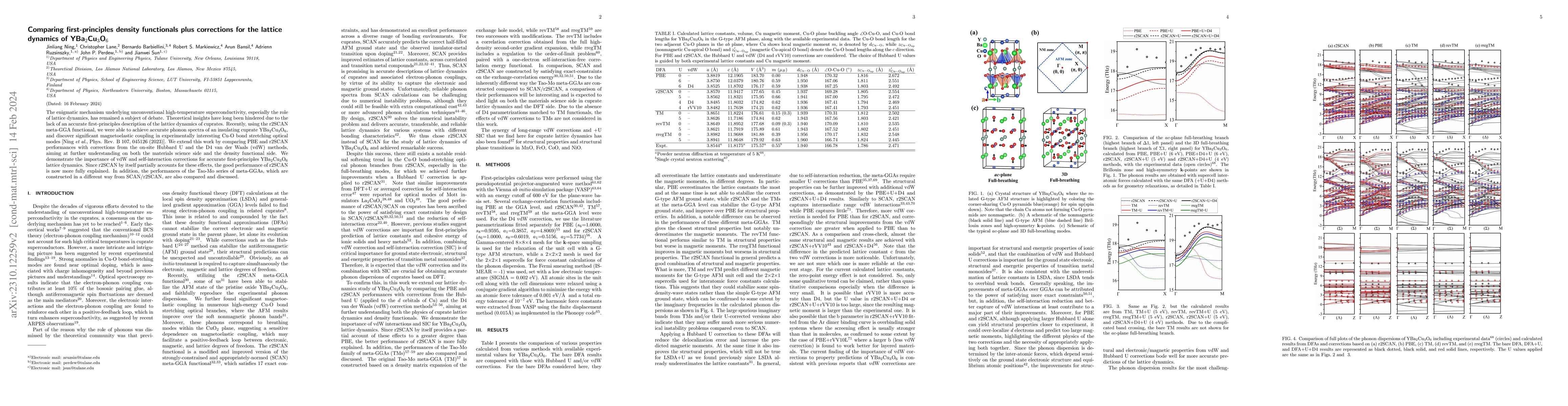 Thumbnail for Comparing first-principles density functionals plus corrections for the
  lattice dynamics of YBa$_2$Cu$_3$O$_6$