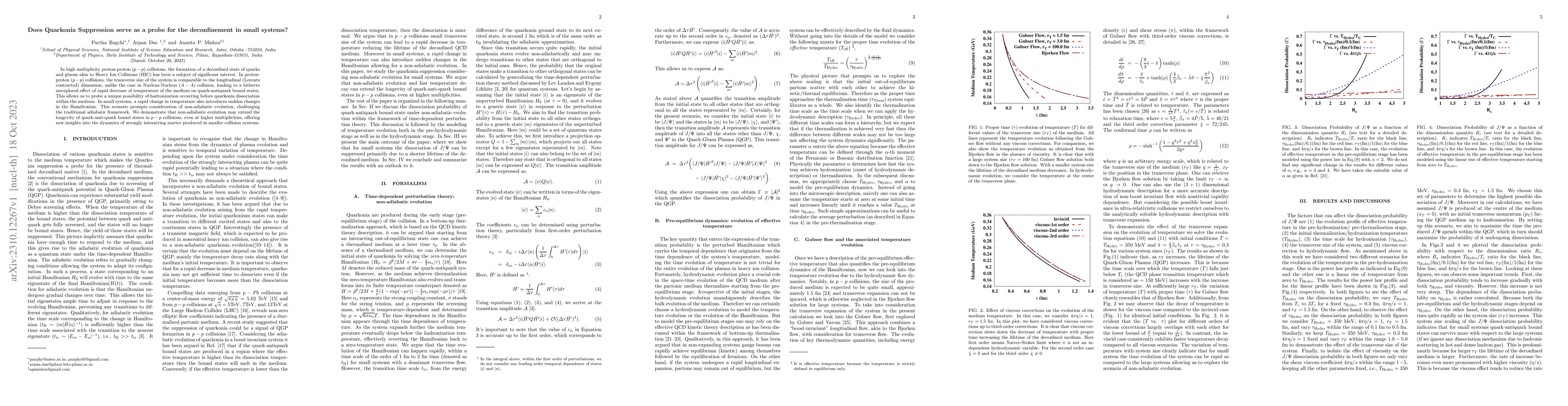 Thumbnail for Does Quarkonia Suppression serve as a probe for the deconfinement in
  small systems?