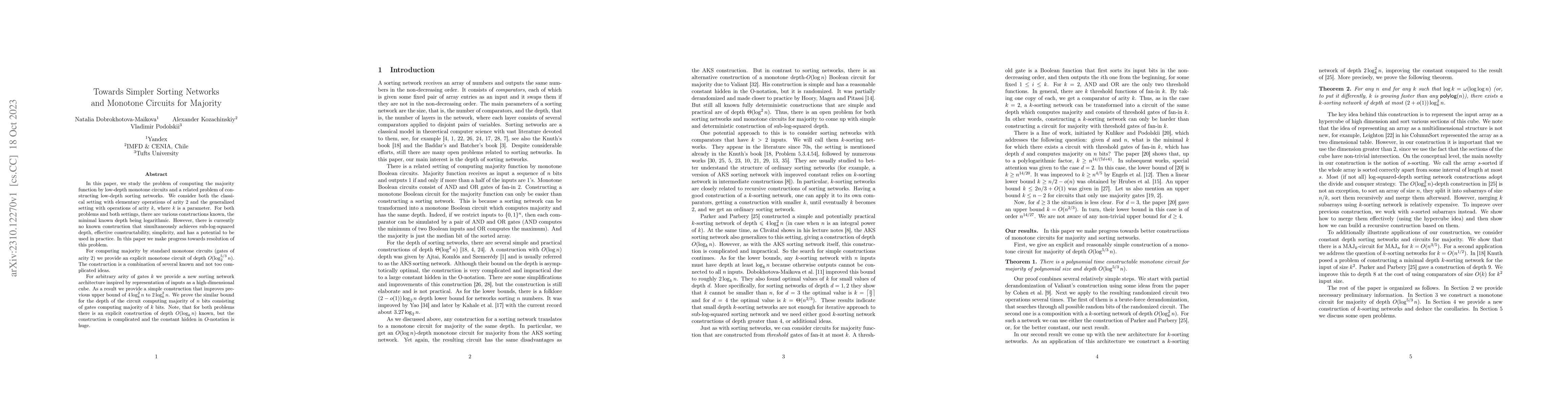 Thumbnail for Towards Simpler Sorting Networks and Monotone Circuits for Majority
