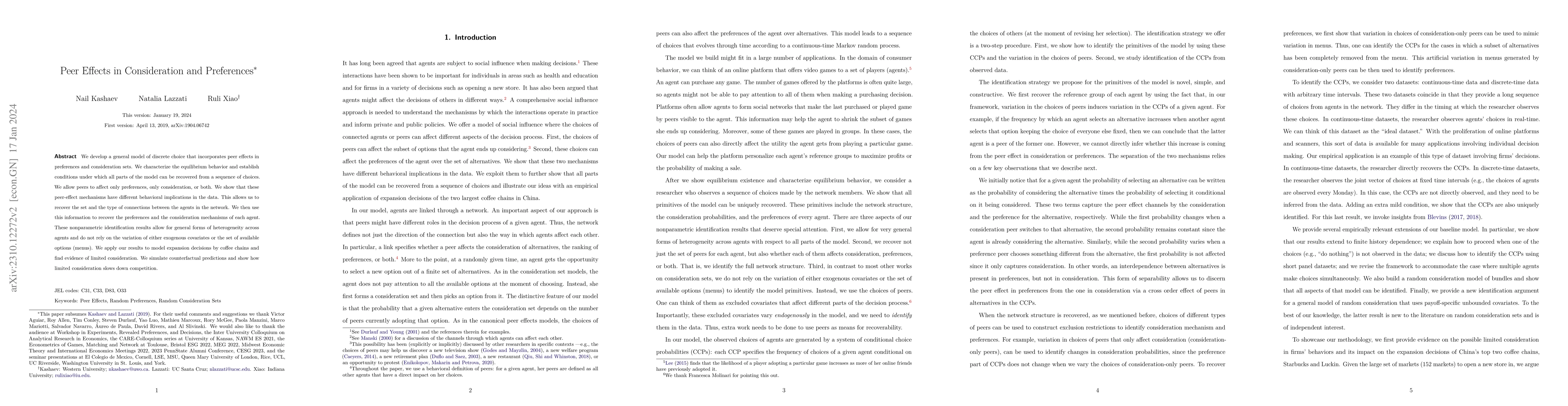 Thumbnail for Peer Effects in Consideration and Preferences