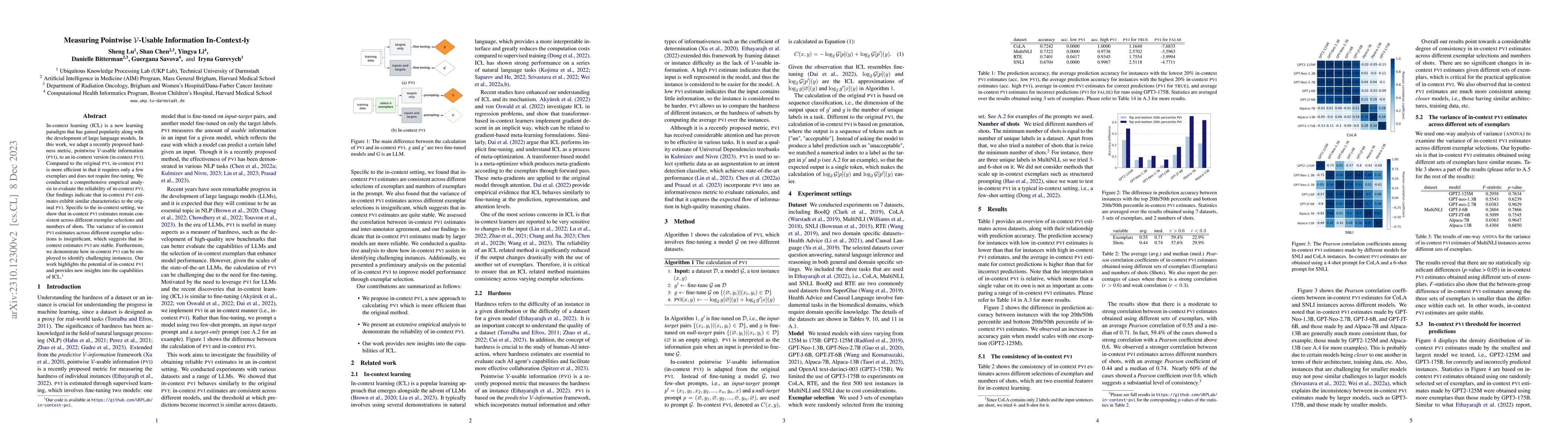 Thumbnail for Measuring Pointwise $\mathcal{V}$-Usable Information In-Context-ly