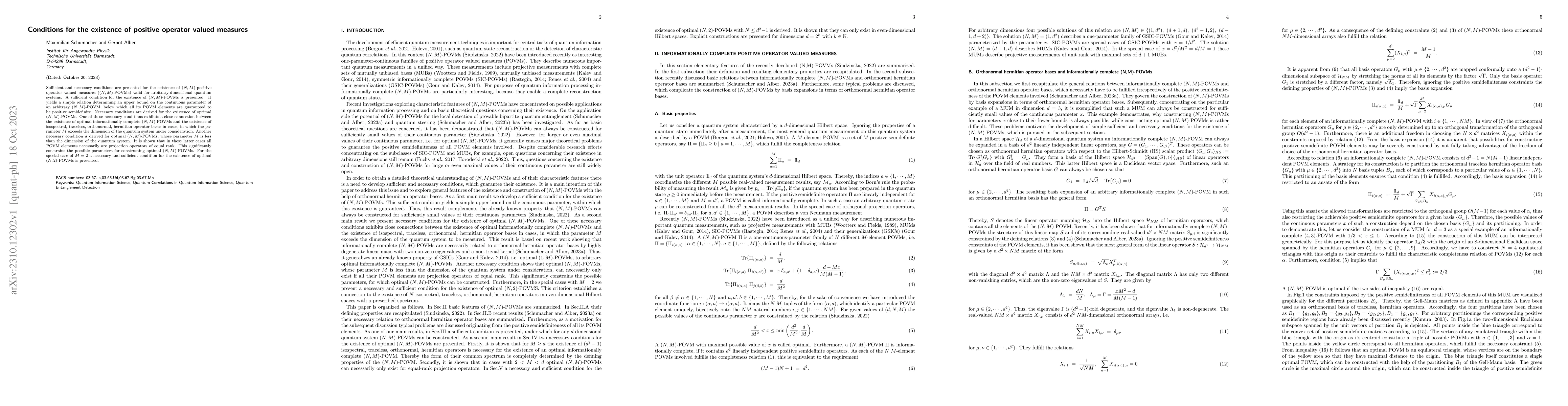 Thumbnail for Conditions for the existence of positive operator valued measures