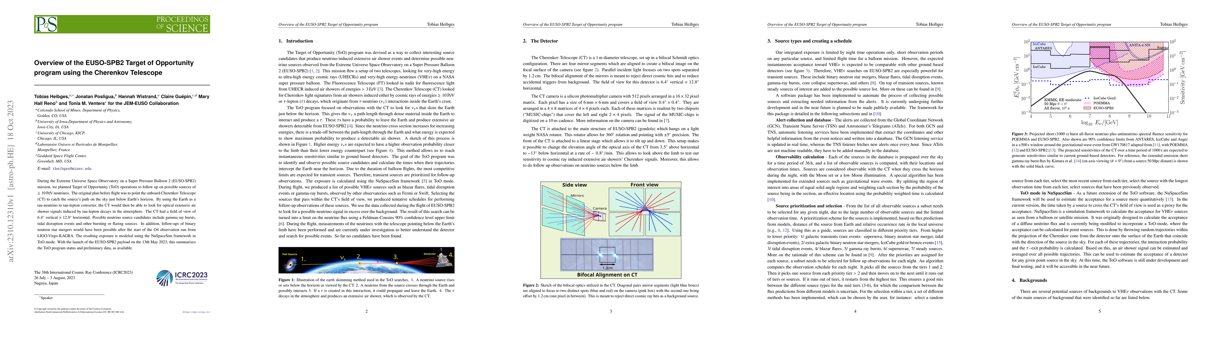 Thumbnail for Overview of the EUSO-SPB2 Target of Opportunity program using the
  Cherenkov Telescope