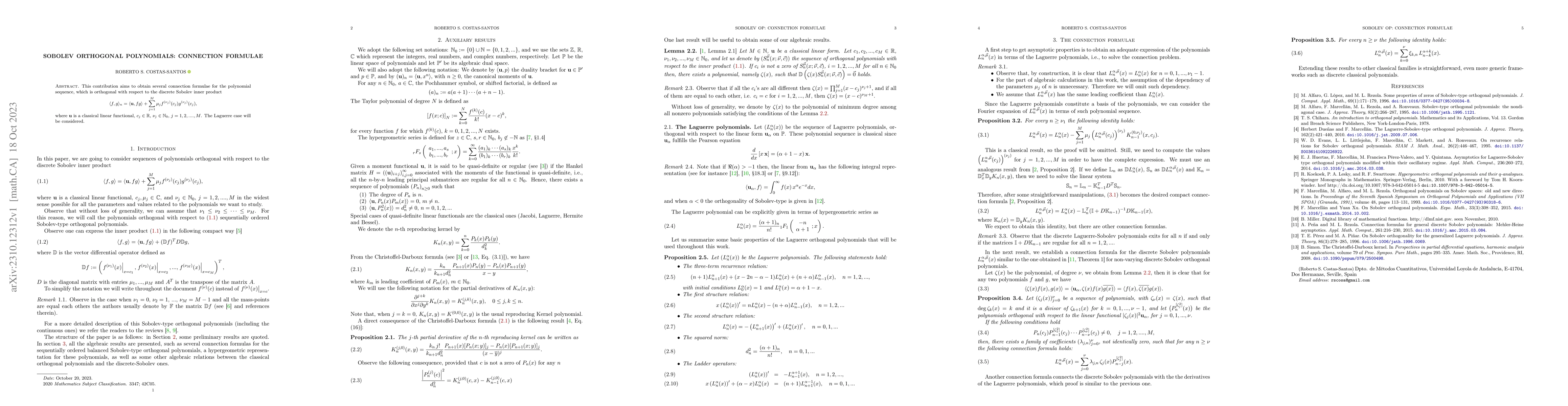 Thumbnail for Sobolev orthogonal polynomials: Connection formulae