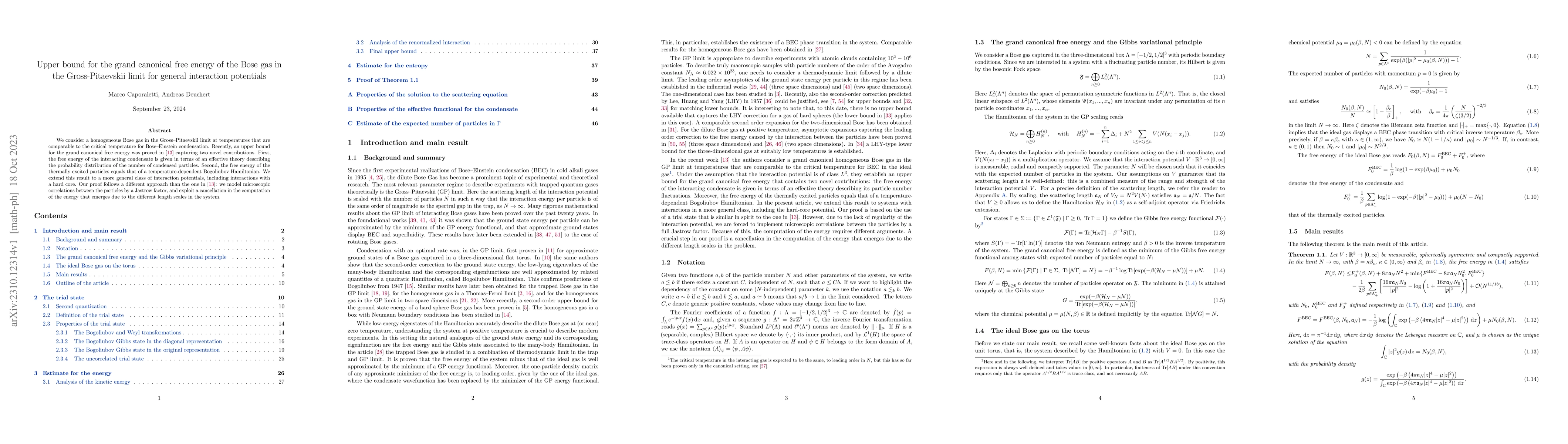 Thumbnail for Upper bound for the grand canonical free energy of the Bose gas in the
  Gross-Pitaevskii limit for general interaction potentials