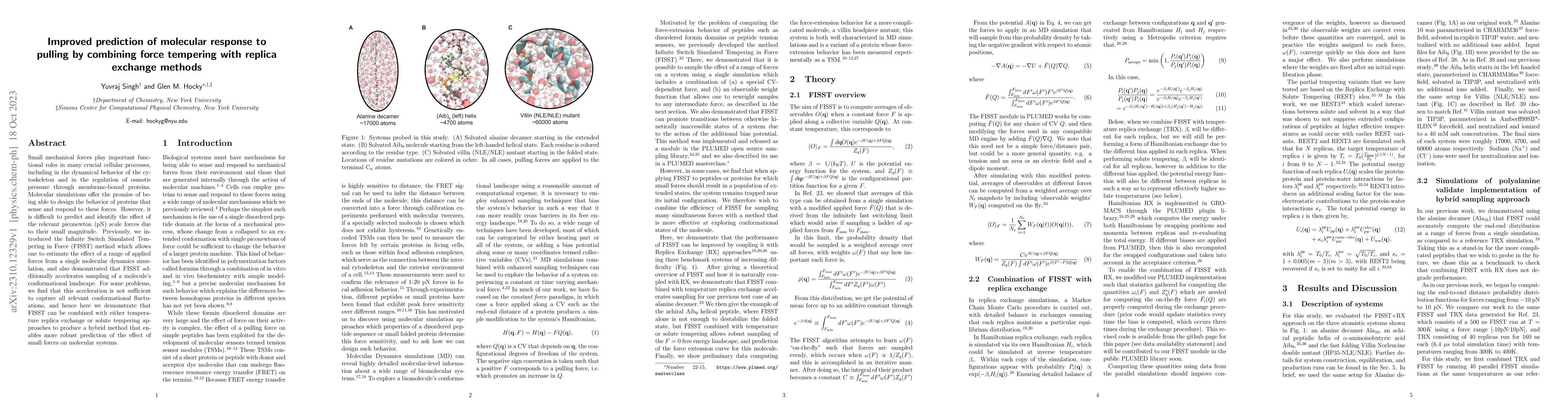 Thumbnail for Improved prediction of molecular response to pulling by combining force
  tempering with replica exchange methods