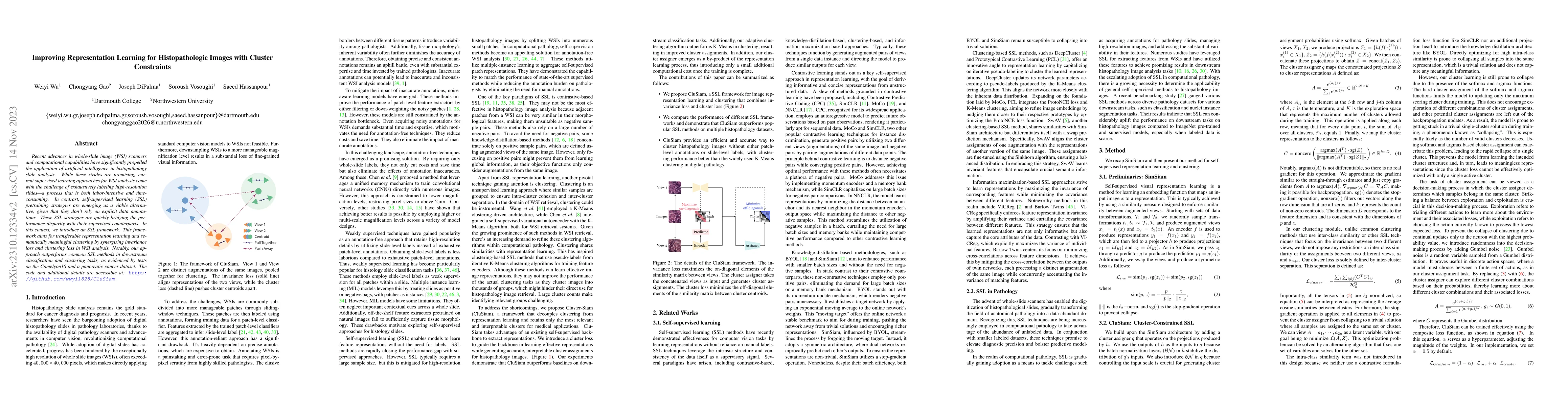 Thumbnail for Improving Representation Learning for Histopathologic Images with
  Cluster Constraints