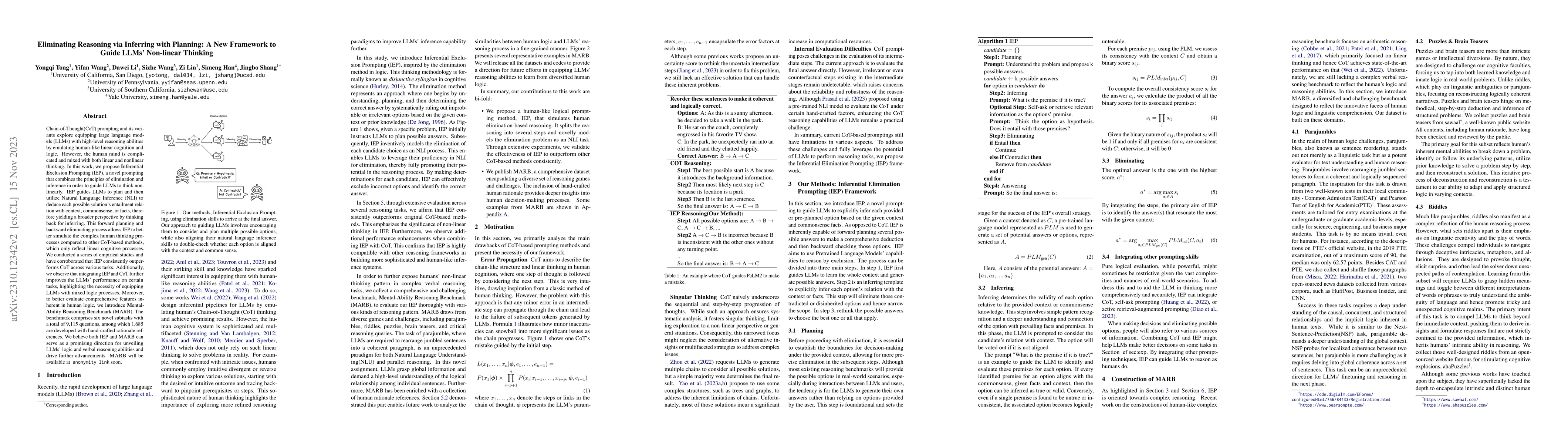 Thumbnail for Eliminating Reasoning via Inferring with Planning: A New Framework to
  Guide LLMs' Non-linear Thinking