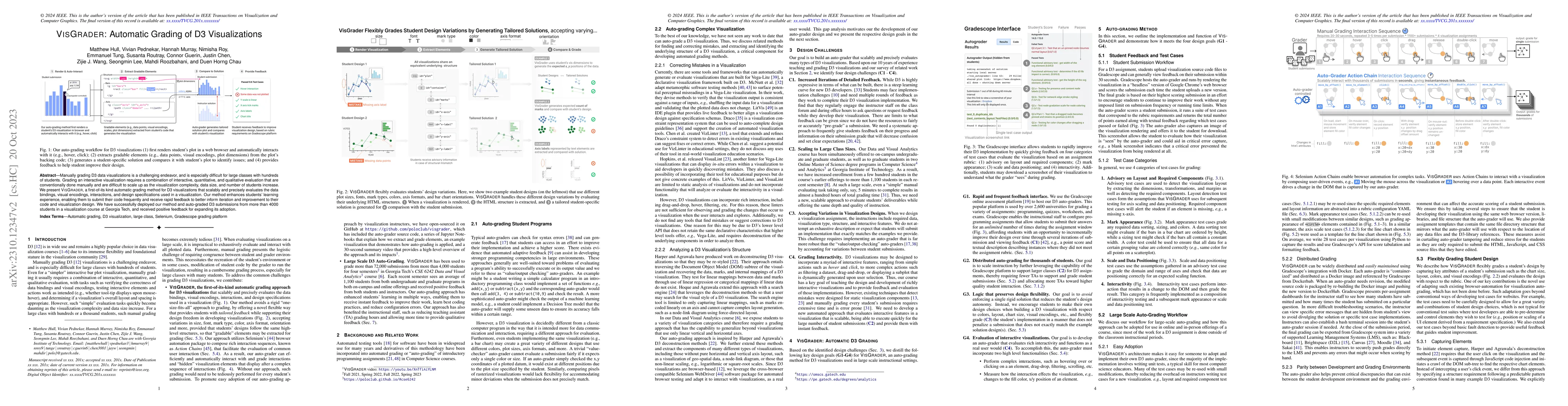 Thumbnail for VisGrader: Automatic Grading of D3 Visualizations