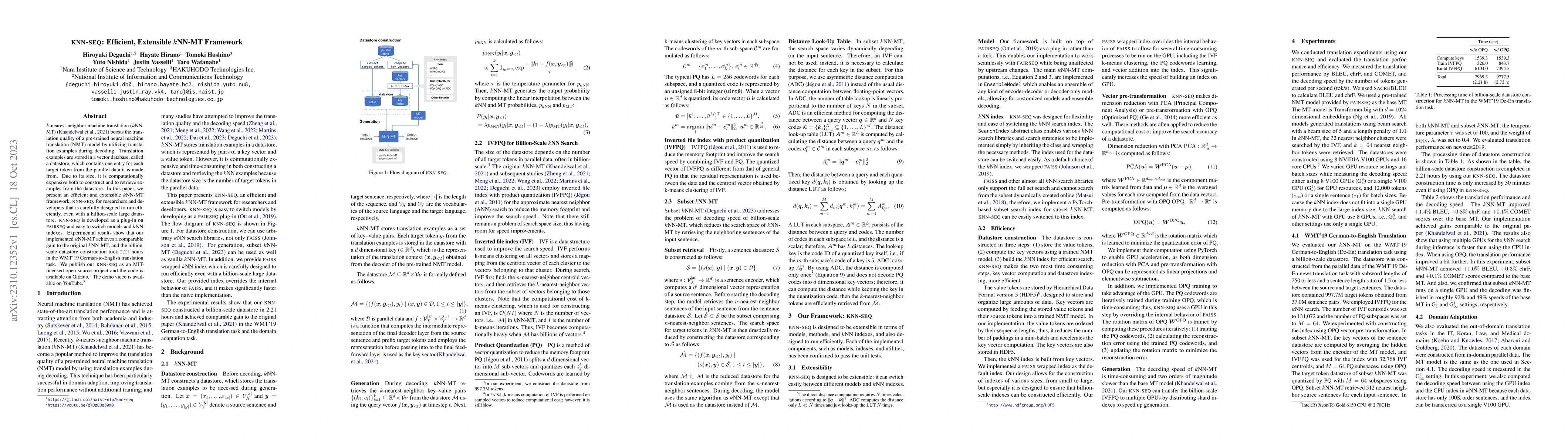 Thumbnail for knn-seq: Efficient, Extensible kNN-MT Framework