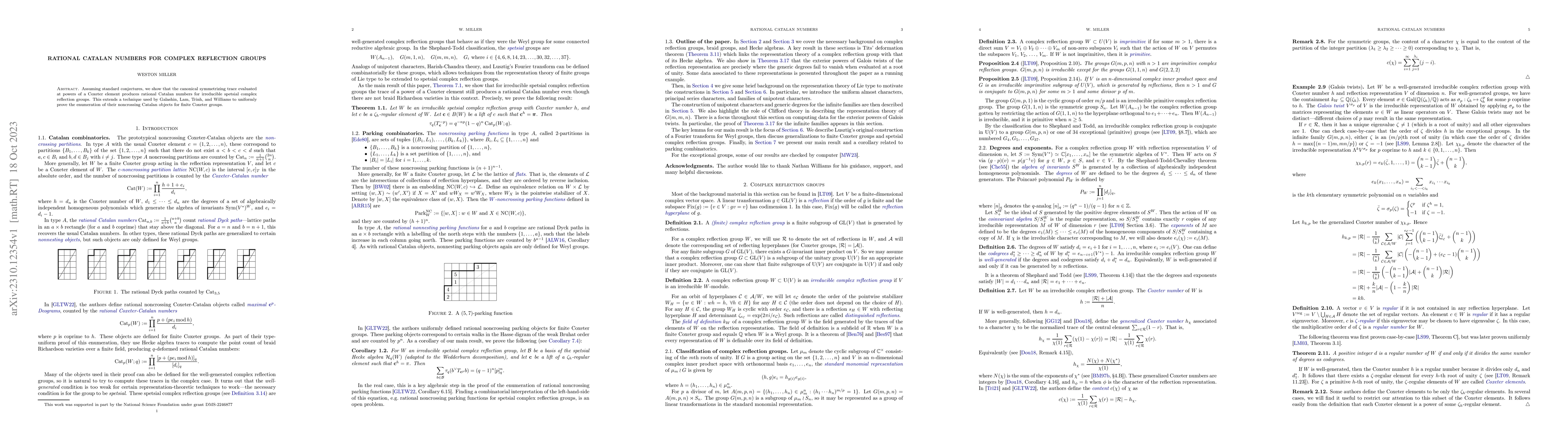 Thumbnail for Rational Catalan Numbers for Complex Reflection Groups