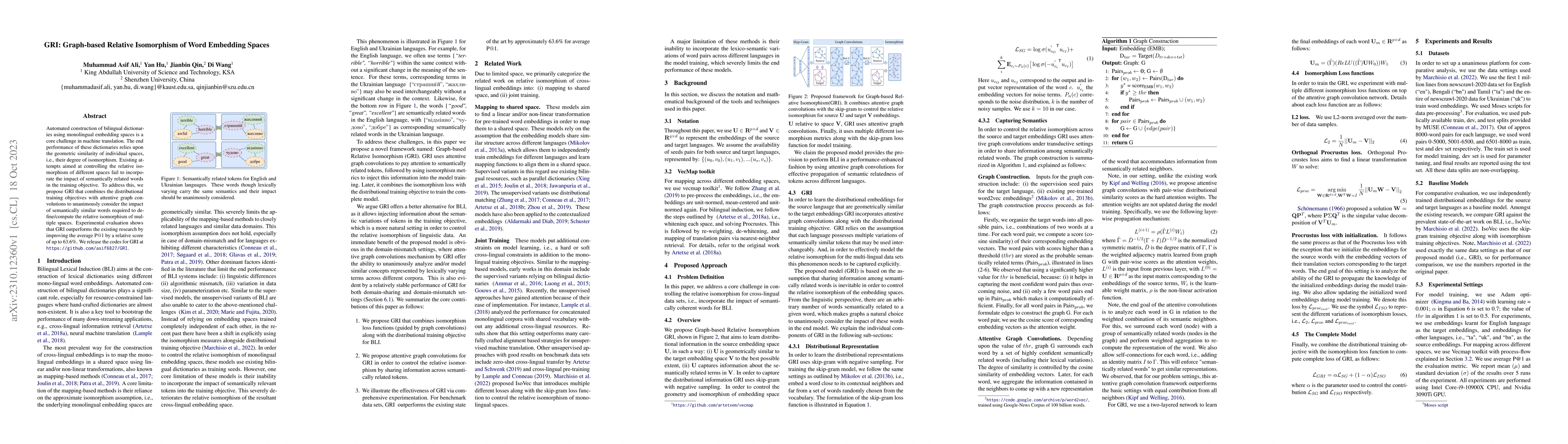 Thumbnail for GRI: Graph-based Relative Isomorphism of Word Embedding Spaces