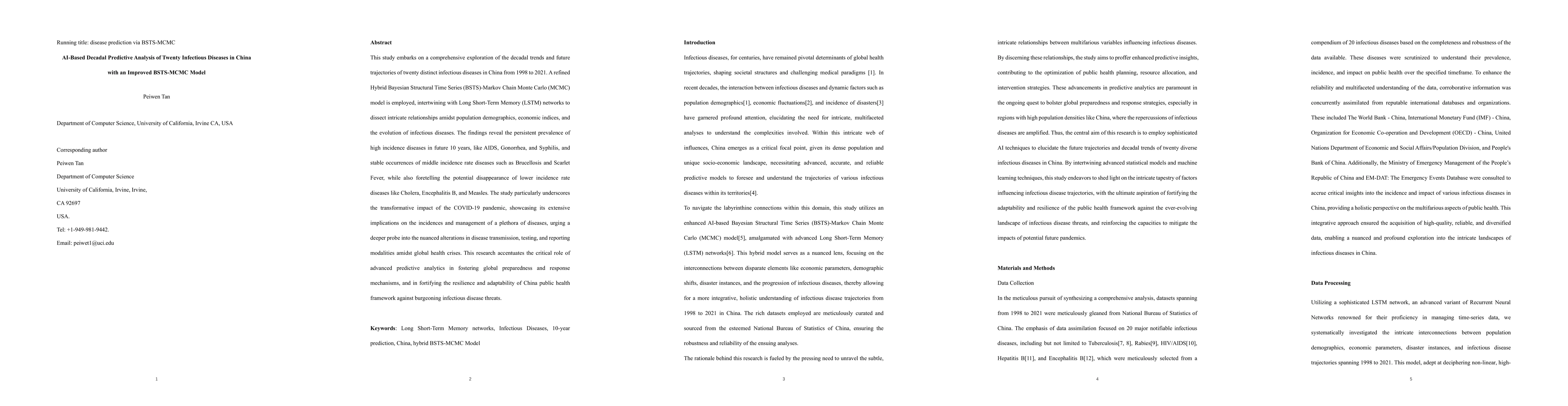 Thumbnail for AI-Based Decadal Predictive Analysis of Twenty Infectious Diseases in
  China with an Improved BSTS-MCMC Model