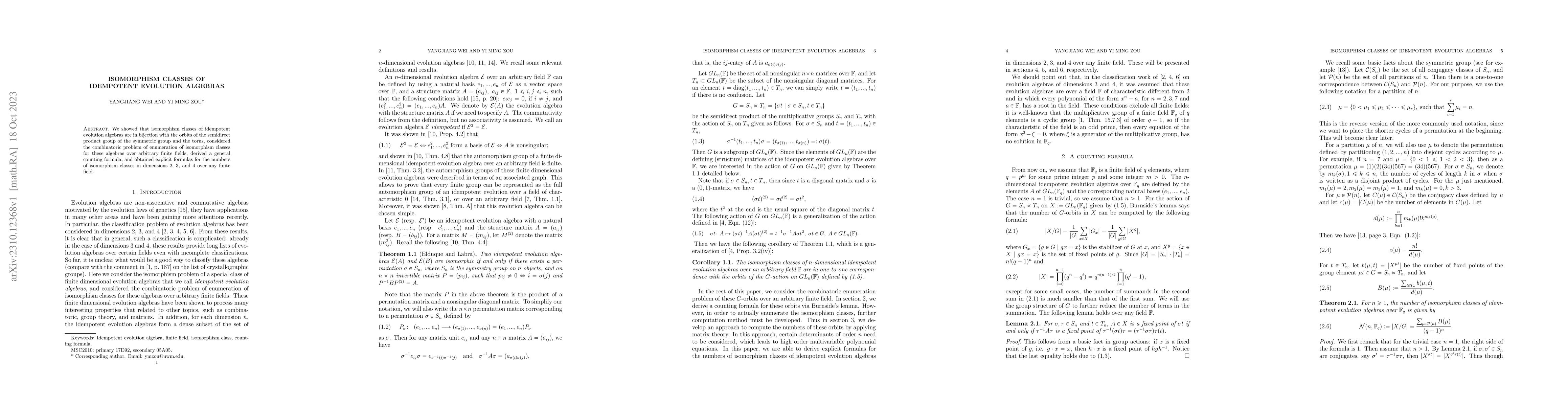 Thumbnail for Isomorphism Classes of Idempotent Evolution Algebras
