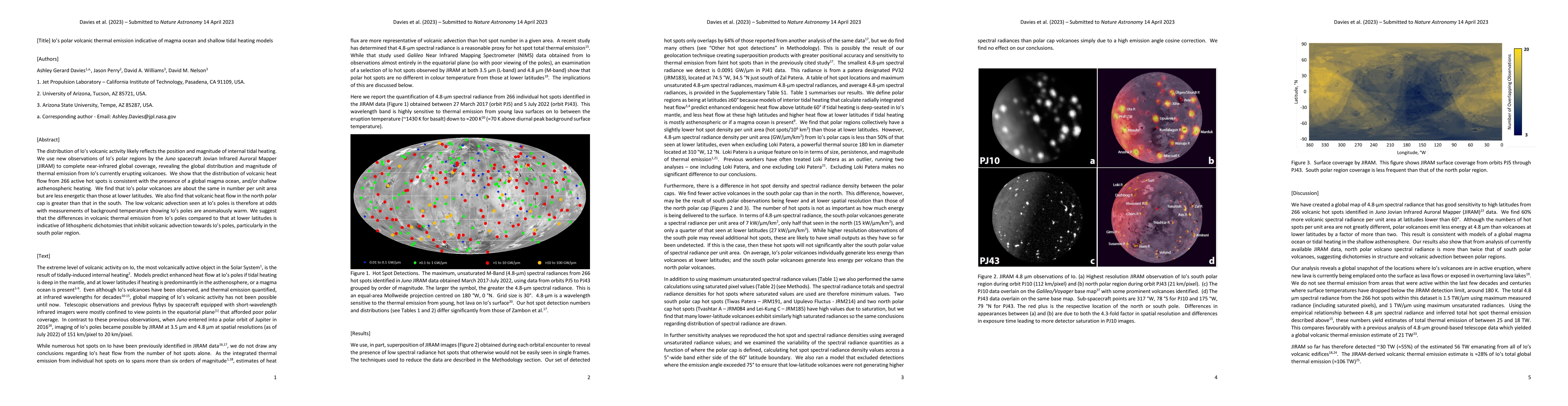 Thumbnail for Io's polar volcanic thermal emission indicative of magma ocean and
  shallow tidal heating models