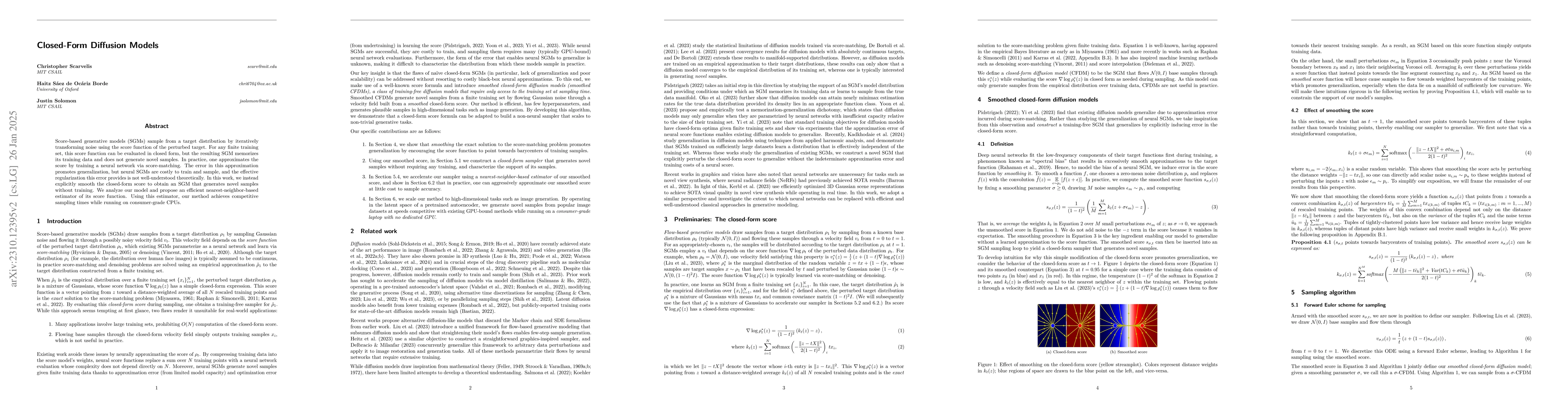 Thumbnail for Closed-Form Diffusion Models