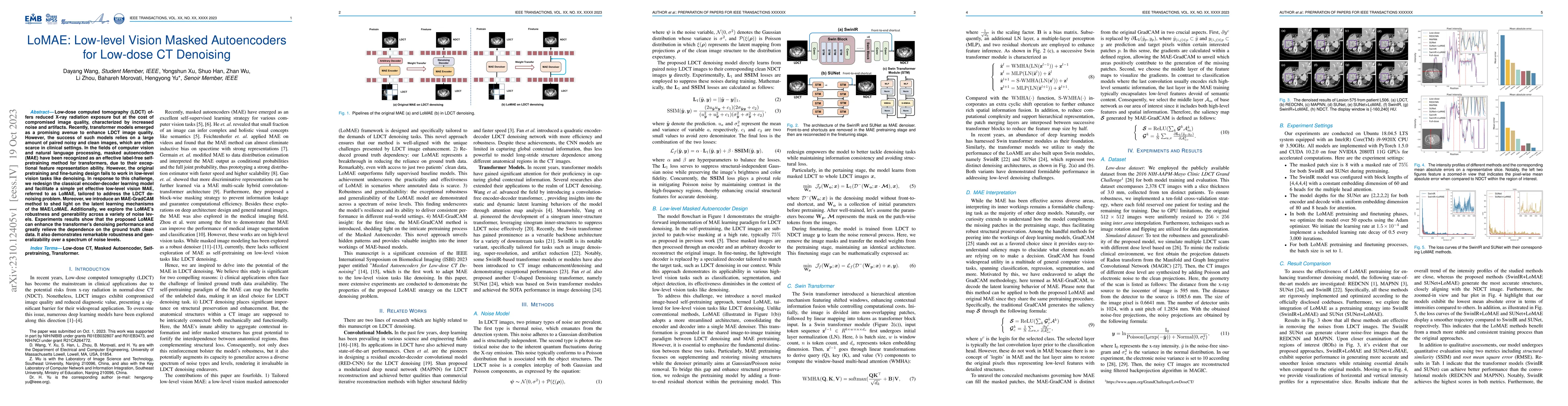 Thumbnail for LoMAE: Low-level Vision Masked Autoencoders for Low-dose CT Denoising