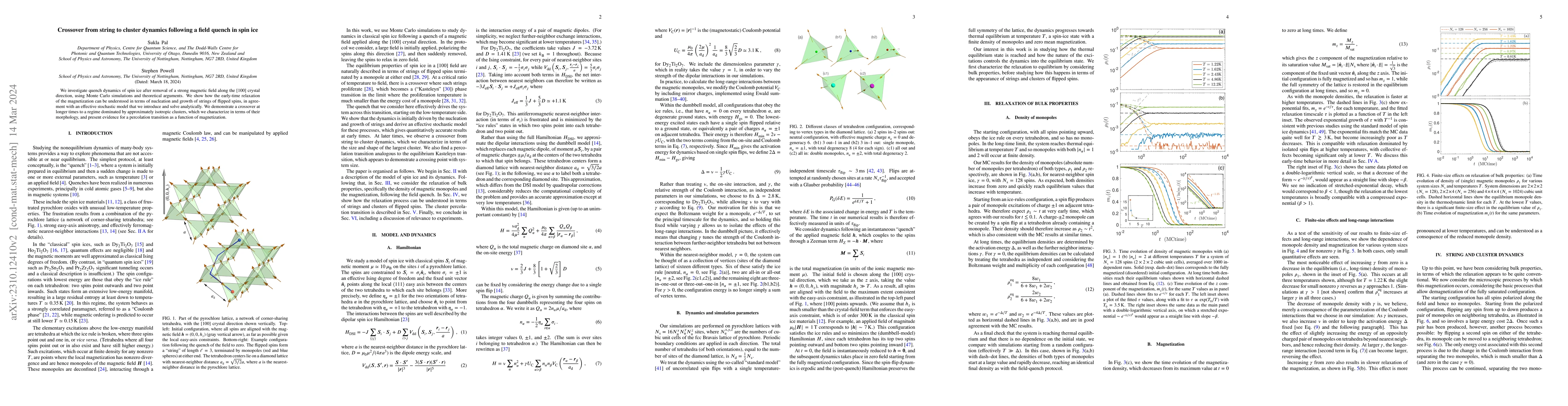 Thumbnail for Crossover from string to cluster dynamics following a field quench in
  spin ice