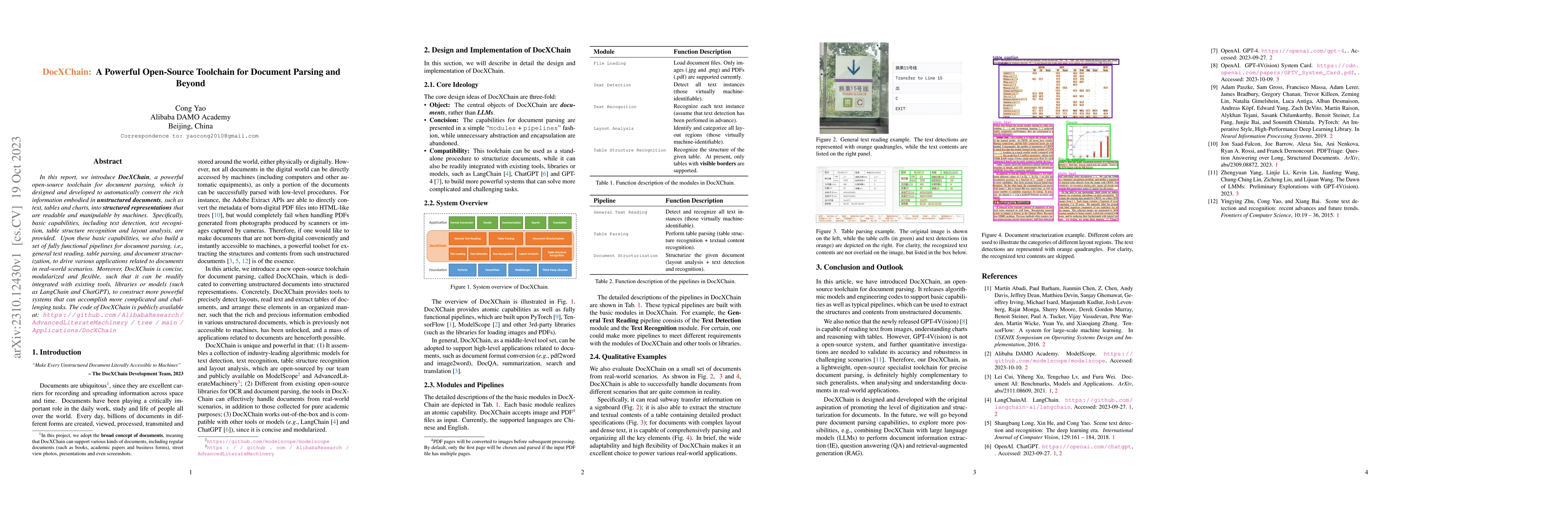 Thumbnail for DocXChain: A Powerful Open-Source Toolchain for Document Parsing and
  Beyond
