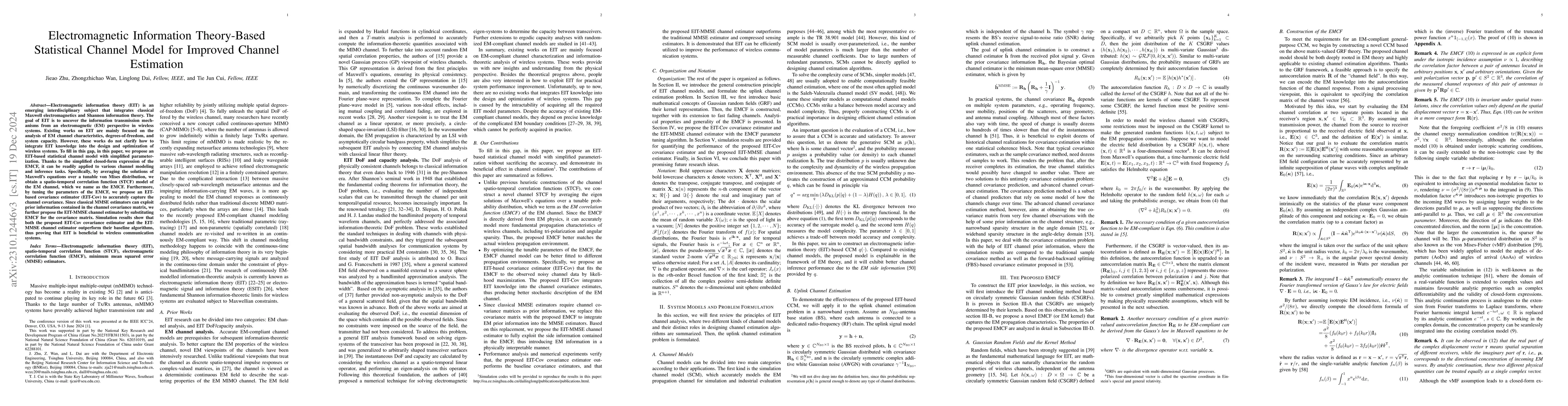 Thumbnail for Can Electromagnetic Information Theory Improve Wireless Systems? A
  Channel Estimation Example