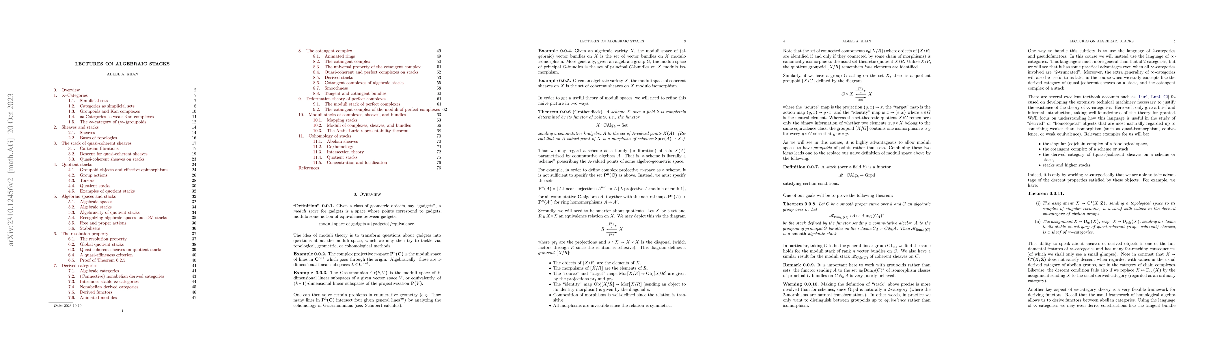 Thumbnail for Lectures on algebraic stacks
