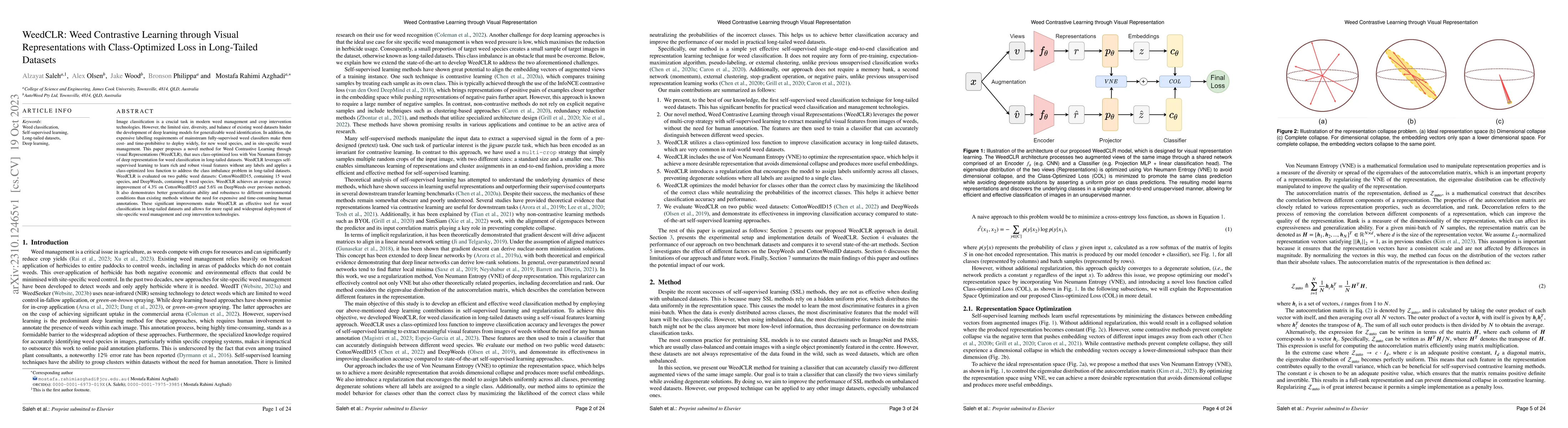 Thumbnail for WeedCLR: Weed Contrastive Learning through Visual Representations with
  Class-Optimized Loss in Long-Tailed Datasets
