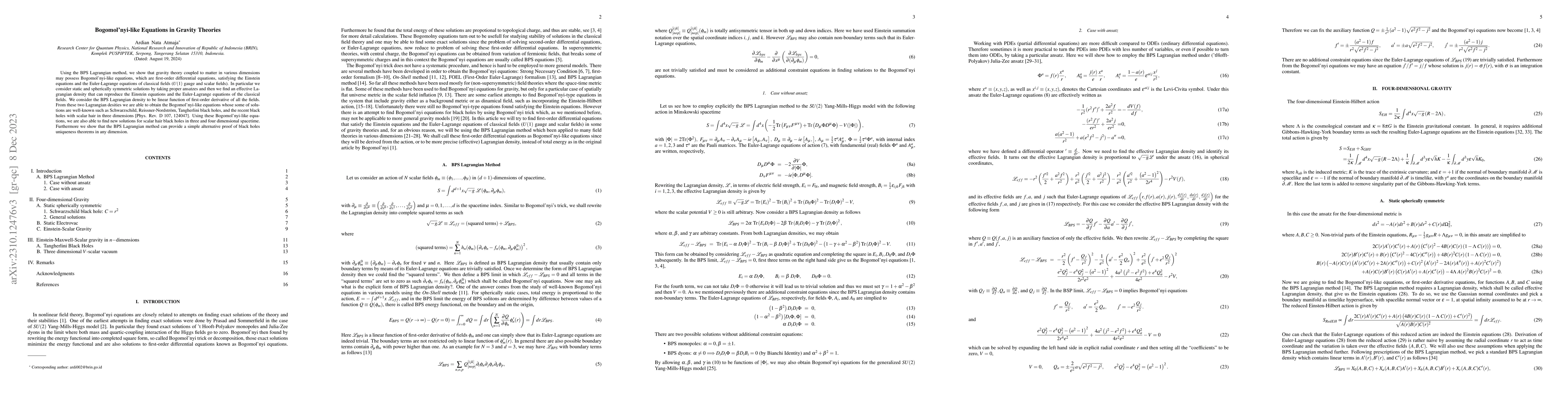 Thumbnail for Bogomol'nyi-like Equations in Gravity Theories